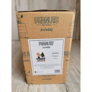 Jim shore 6000990 All Aglow Snoopy Xmas figure train cart